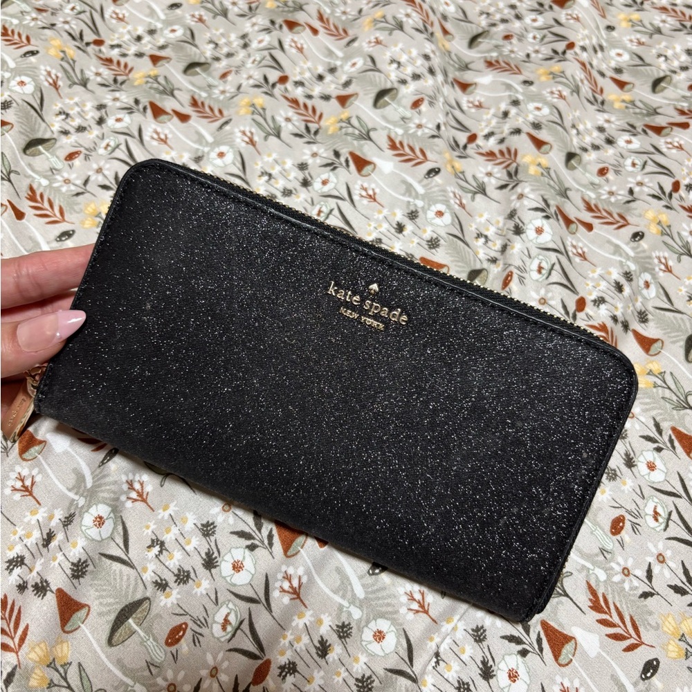 Kate Spade Glitter Black Wallet